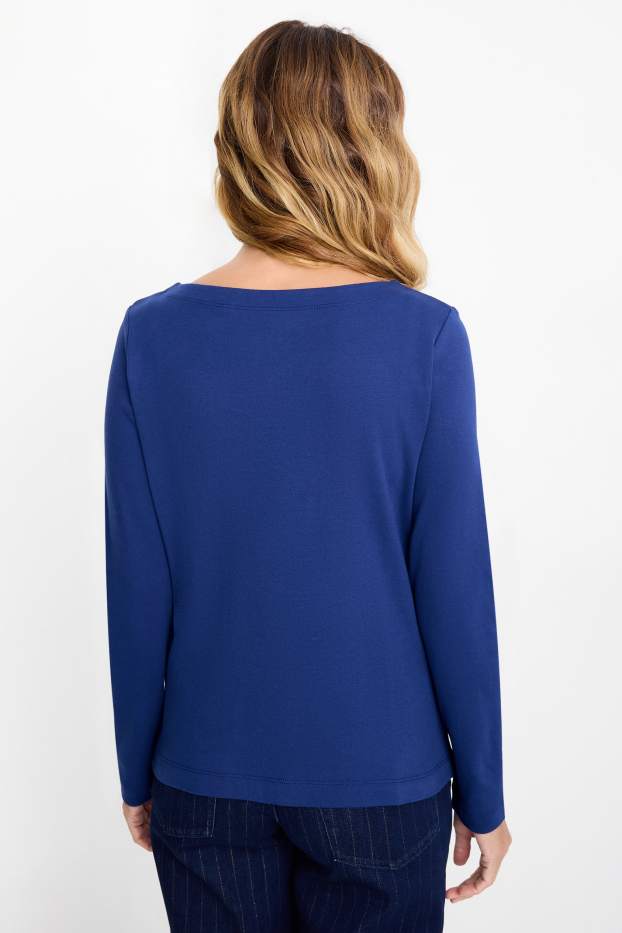 Femei - Tricou cu mânecă lungă - regular fit - albastru închis