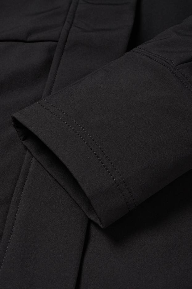 Femei - Geacă softshell cu glugă - rezistentă la apă - 4 Way Stretch - negru