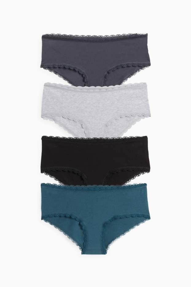 Femei - Multipack 4 perechi - chiloți hipster - albastru închis