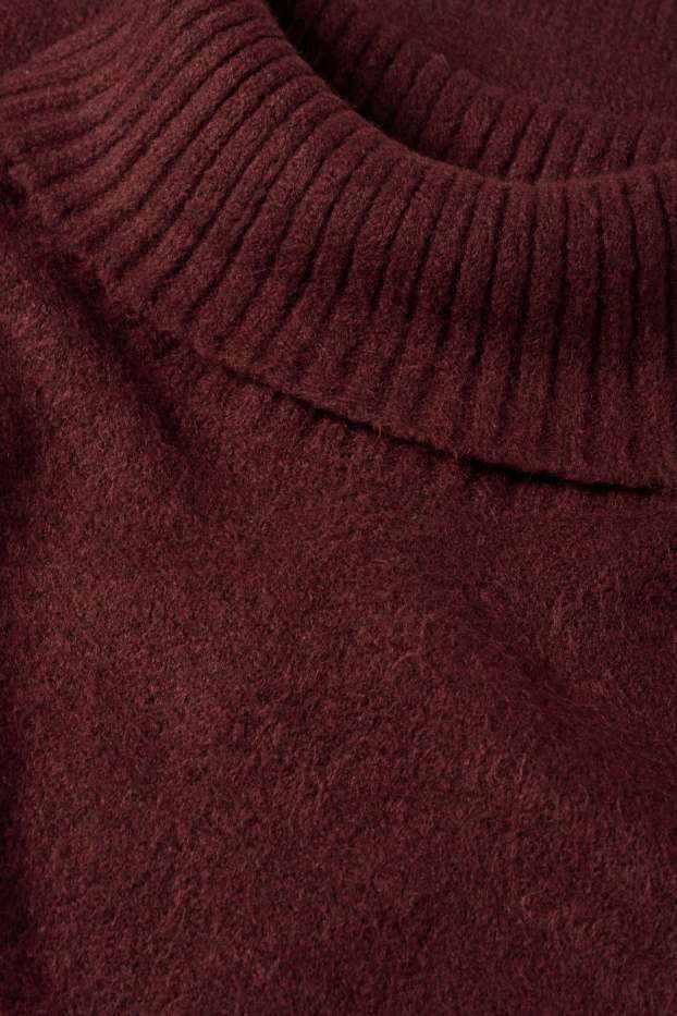 Femei - Rochie din tricot - bordo