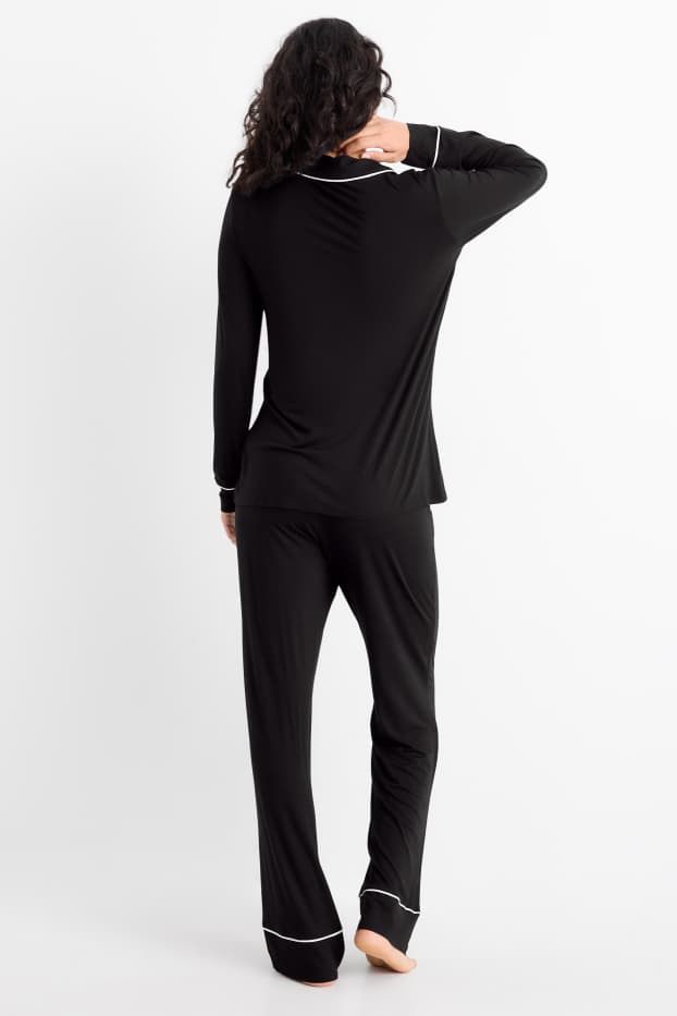 Femei - Pijama din viscoză - negru