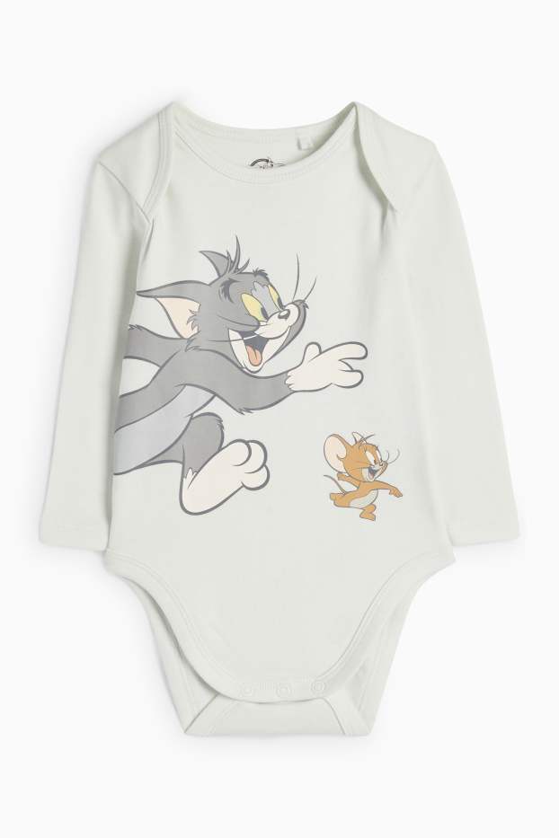 Bebeluși - băieți - Tom & Jerry - body bebeluși - verde mentă