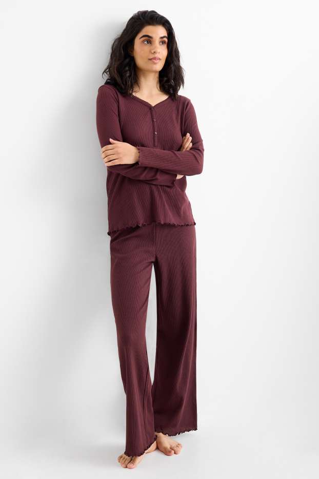 Femei - Pijama - structurată - bordo