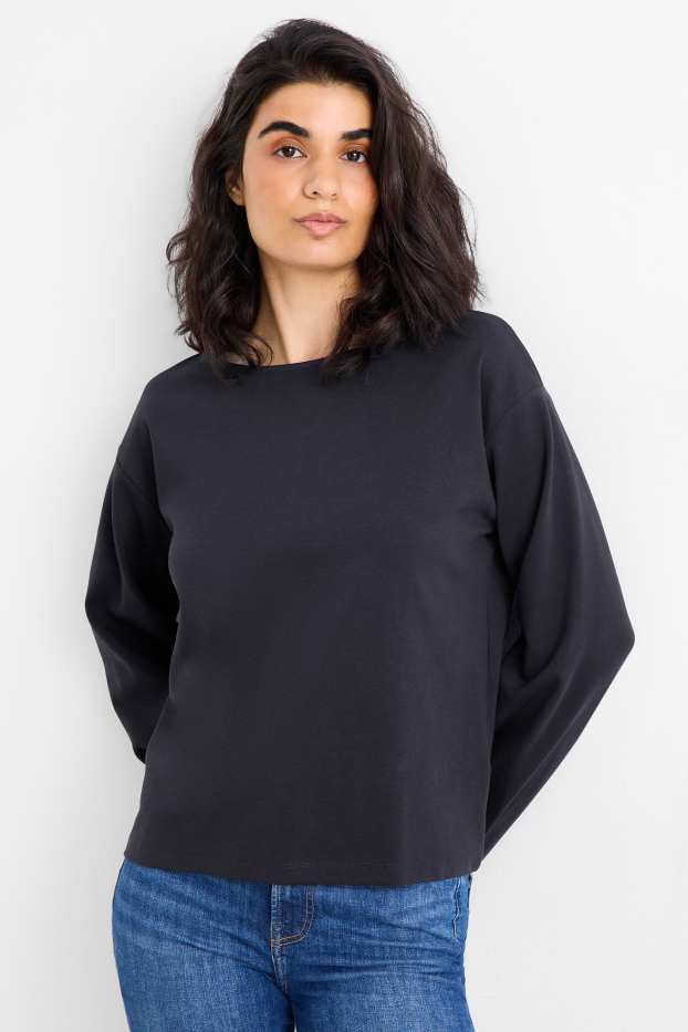 Dames - Longsleeve - donkerblauw