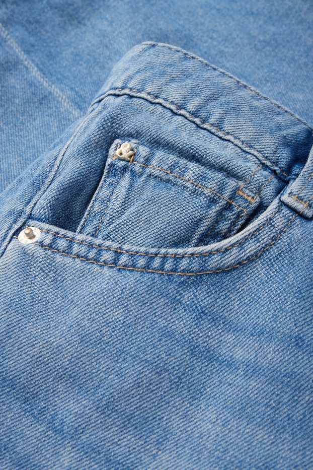 Femei - Wide leg jeans - talie medie - denim-albastru deschis