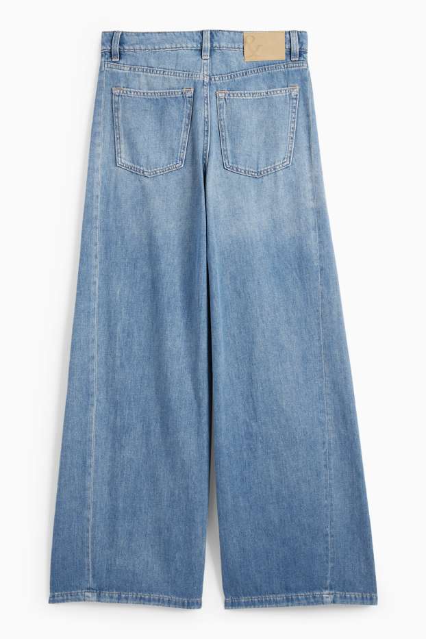 Femei - Wide leg jeans - talie medie - denim-albastru deschis
