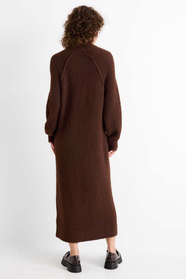 Femei - Rochie din tricot - straight fit - maro închis