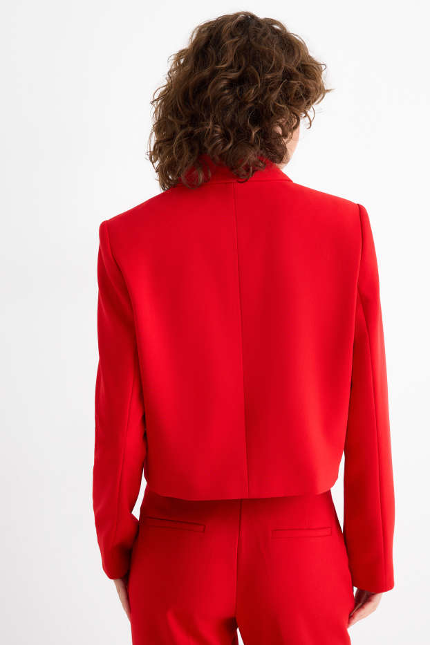 Femei - Blazer crop - cambrat - roșu