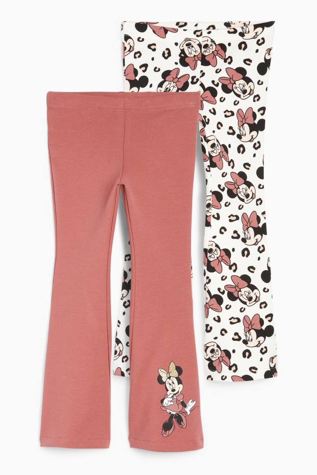 Copii - Fete - Multipack 2 buc. - Minnie Mouse - colanți termoizolanți evazați - roz închis