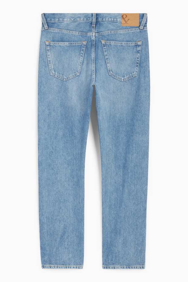 Bărbați - Regular jeans cu fentă cu nasturi - denim-albastru