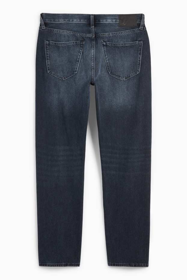 Bărbați - Regular jeans cu fentă cu nasturi - denim-albastru închis