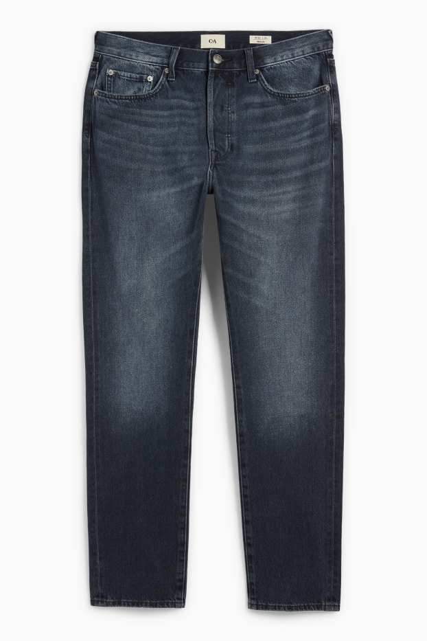 Bărbați - Regular jeans cu fentă cu nasturi - denim-albastru închis