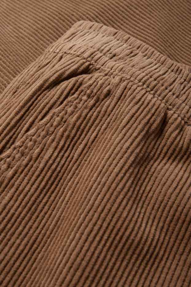 Bărbați - Pantaloni din catifea reiată - relaxed fit - maro