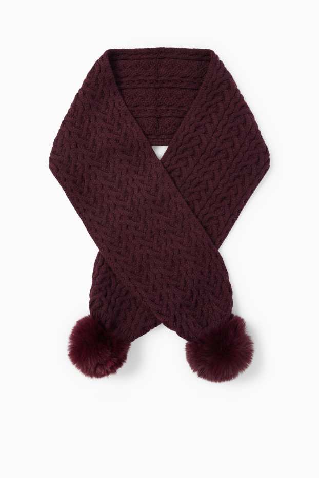 Copii - Fete - Fular - cu torsade - bordo
