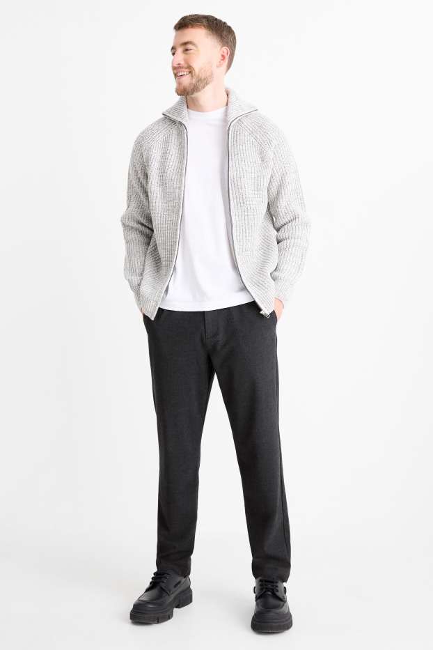Bărbați - Chino - tapered fit - gri închis