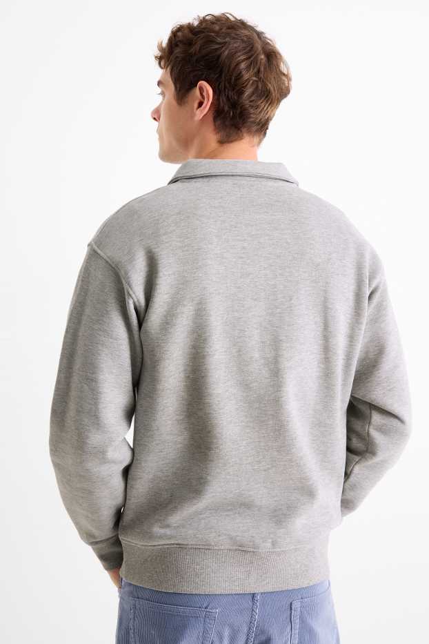 Bărbați - Tricou polo - relaxed fit - gri deschis melanj