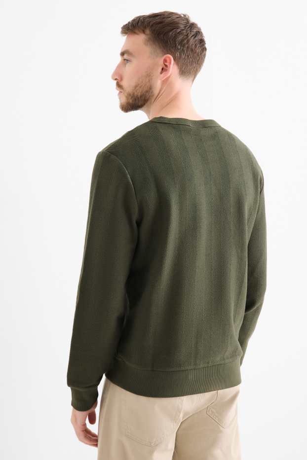 Herren - Sweatshirt - strukturiert - grün