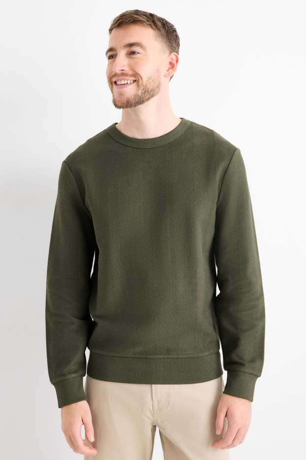 Herren - Sweatshirt - strukturiert - grün