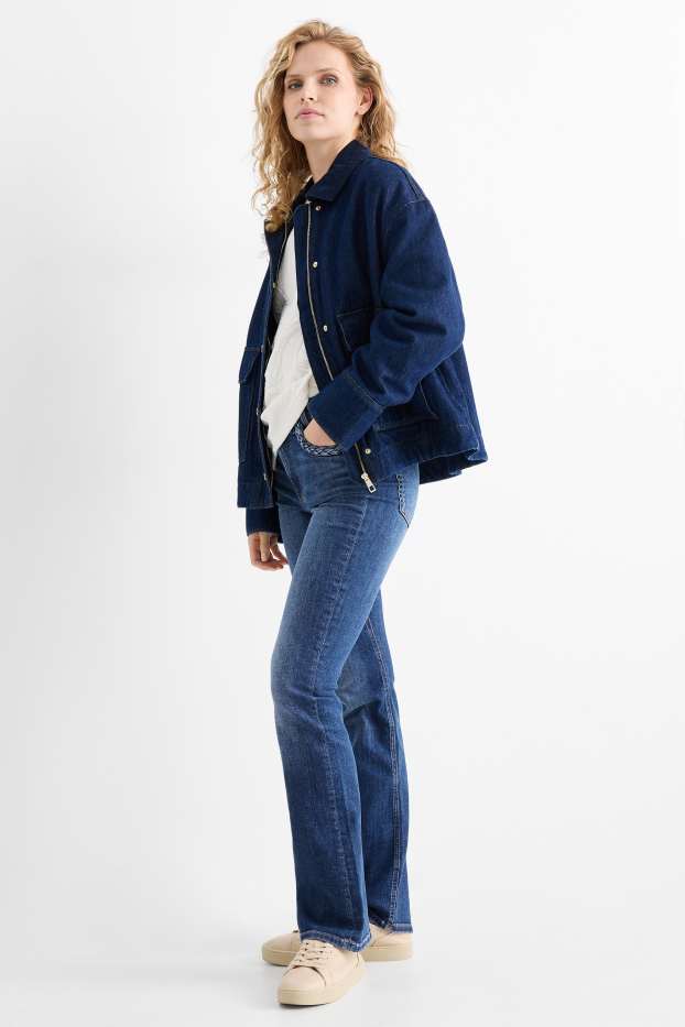 Femei - Bootcut jeans - talie înaltă - LYCRA® - denim-albastru