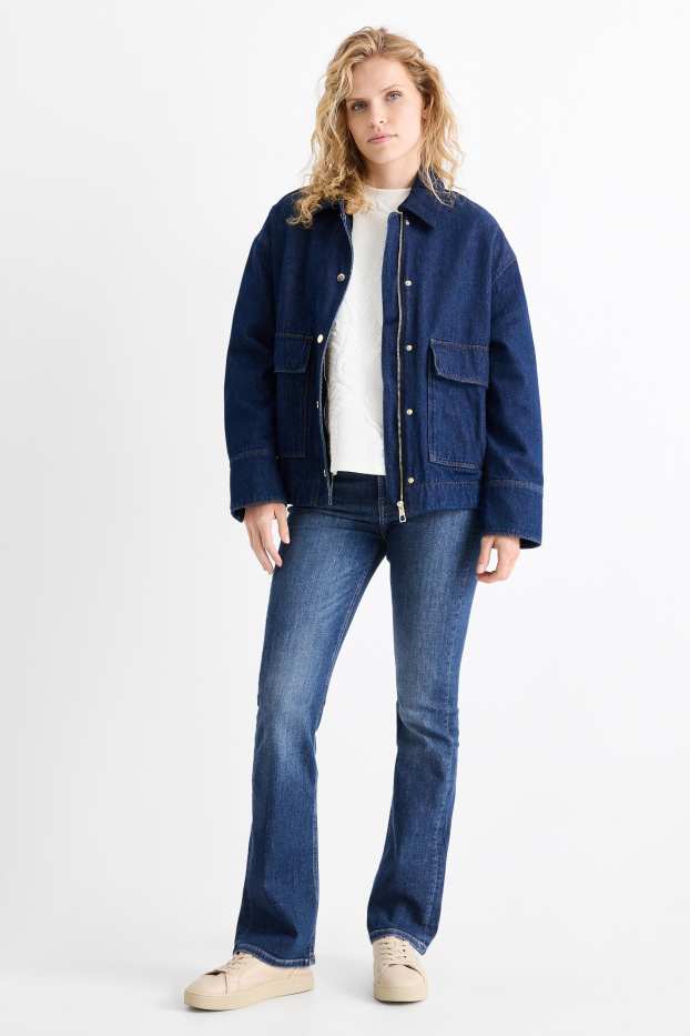 Femei - Bootcut jeans - talie înaltă - LYCRA® - denim-albastru