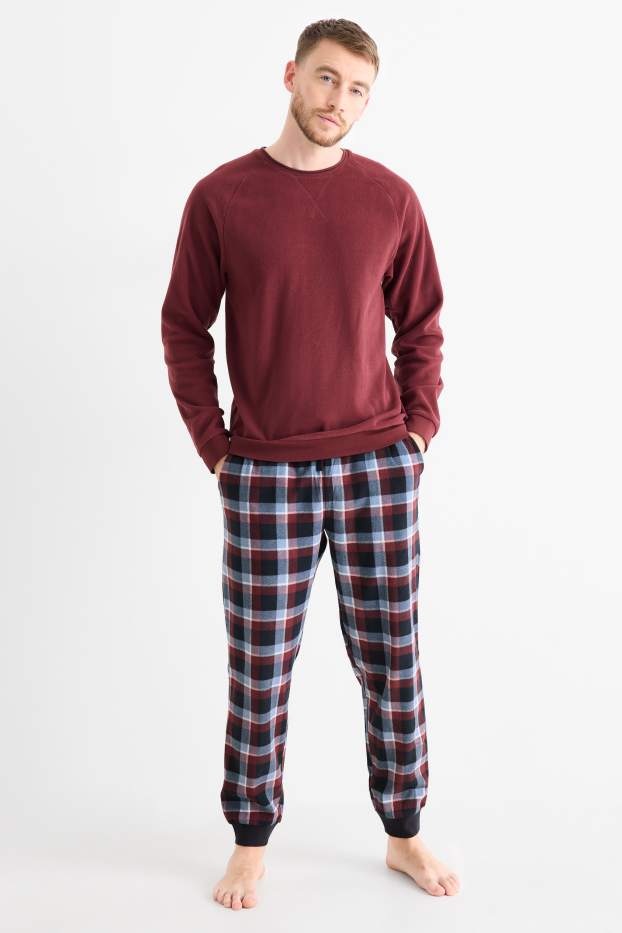 Bărbați - Pijama de iarnă - bordo