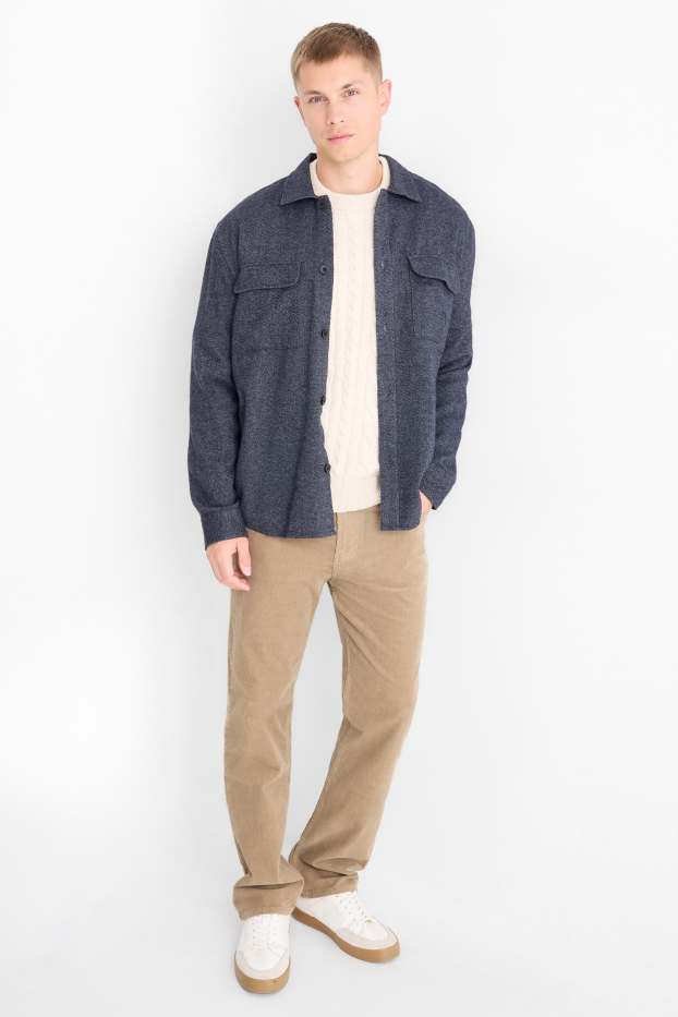 Men - Corduroy trousers - regular fit - taupe