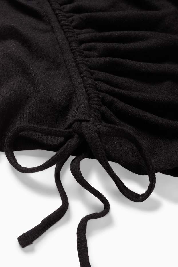 Femei - Tricou cu mânecă lungă - slim fit - negru
