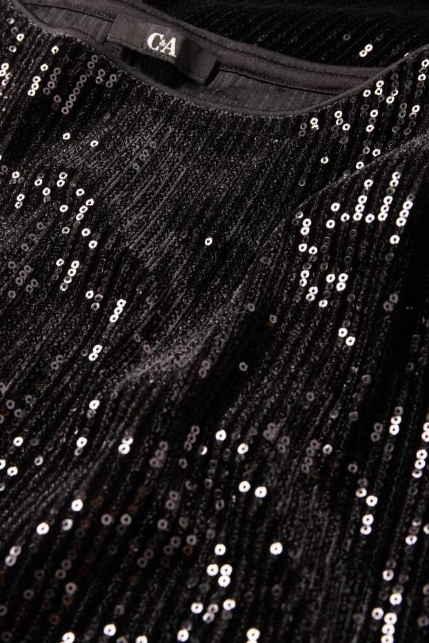 Femei - Rochie bodycon cu paiete - negru