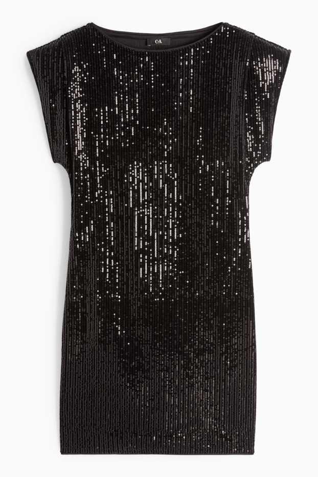 Femei - Rochie bodycon cu paiete - negru