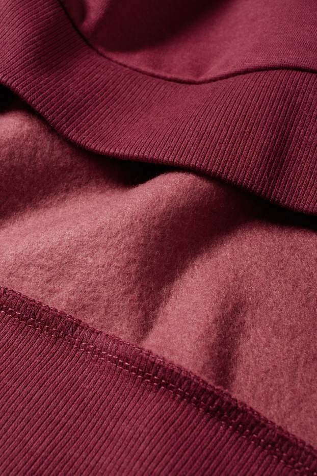 Femei - Bluză de molton - bordo