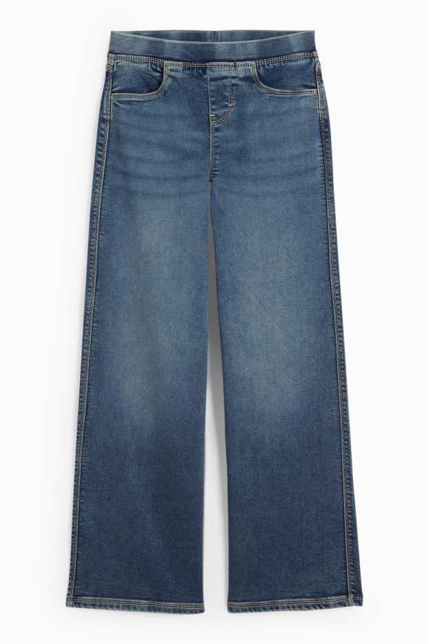 Copii - Fete - Wide leg jeggings - denim-albastru