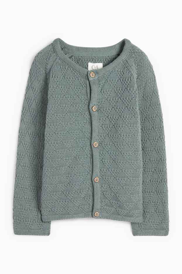 Unisex - Cardigan tricotat bebeluși - structurat - verde