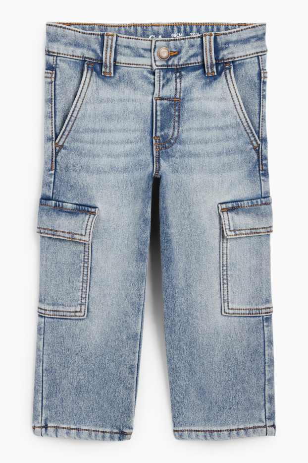 Copii - Băieți - Cargo jeans - jeans termoizolanți - denim-albastru deschis