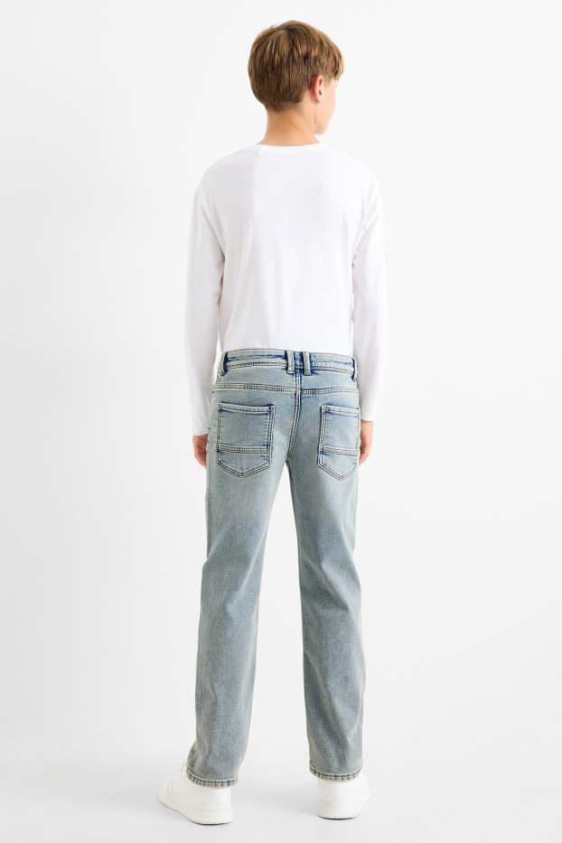 Copii - Băieți - Straight jeans - jeans termoizolanți - betelie extra îngustă - denim-albastru deschis
