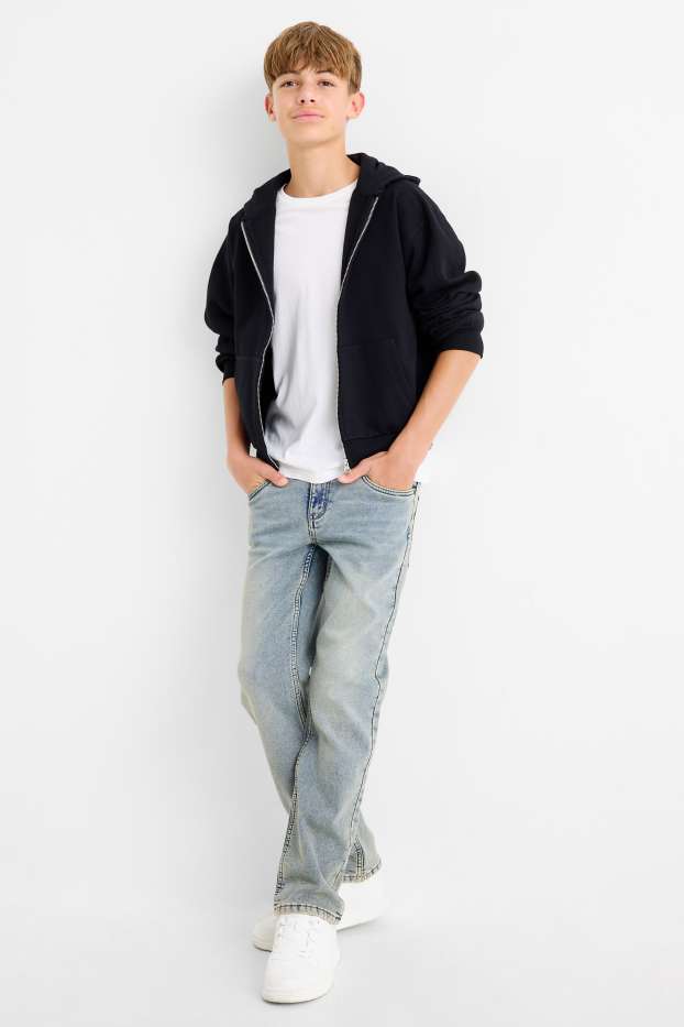 Copii - Băieți - Straight jeans - jeans termoizolanți - betelie extra îngustă - denim-albastru deschis