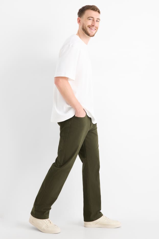 Bărbați - Pantaloni termoizolanți - regular fit - verde închis
