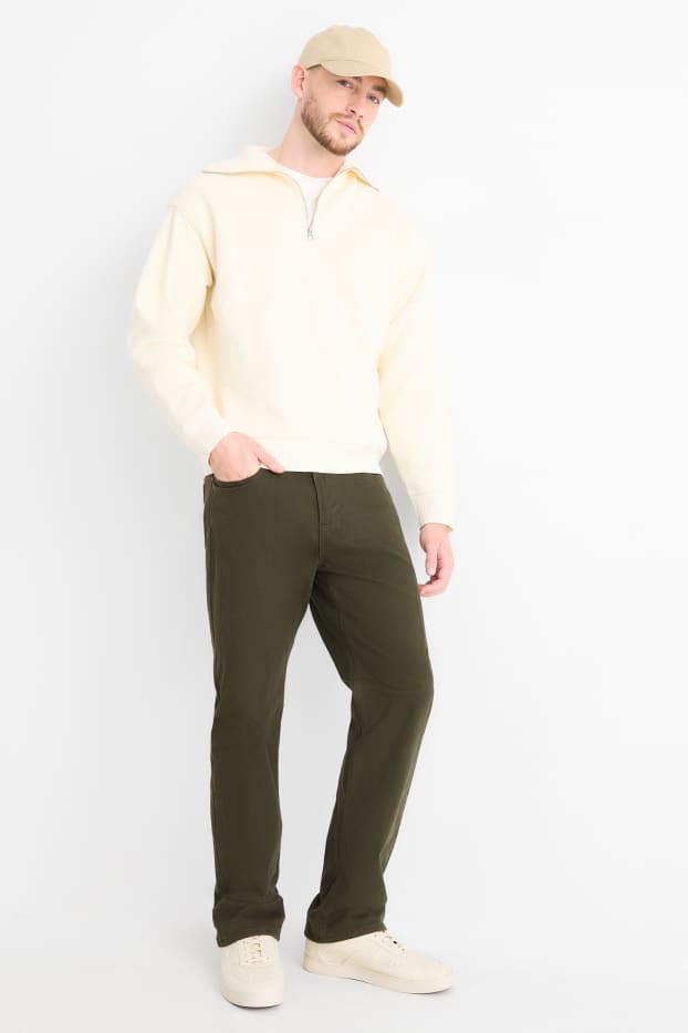 Bărbați - Pantaloni termoizolanți - regular fit - verde închis