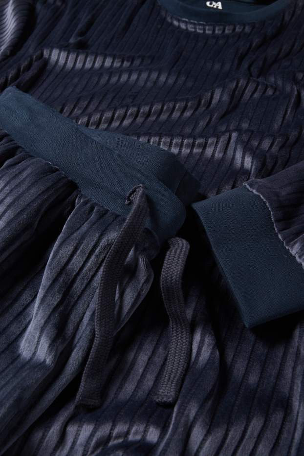Men - Winter pyjamas - ribbed - dark blue