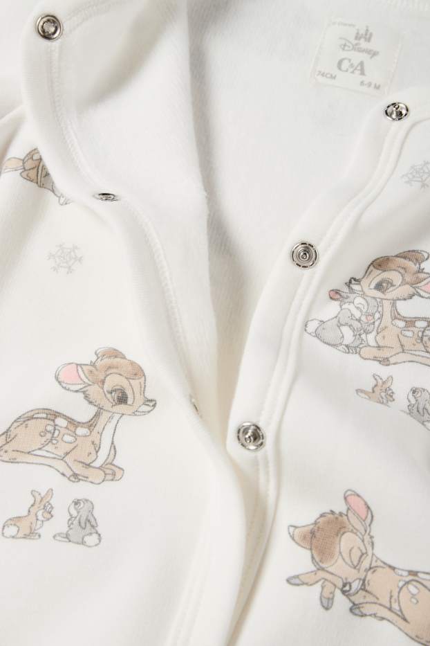 Bebeluși - fete - Bambi - pijama salopetă bebeluși - căptușită cu pluș - alb-crem