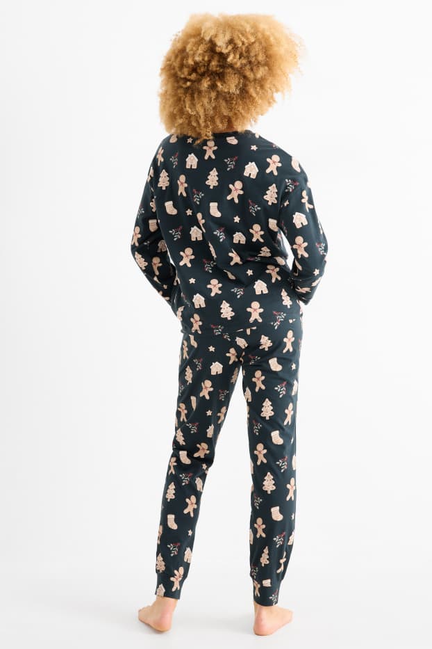 Dámské - Mini Me - dámské vánoční pyžamo - se vzorem - tmavozelená