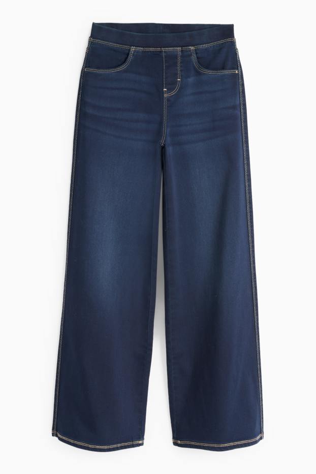 Copii - Fete - Wide leg jeggings - denim-albastru închis