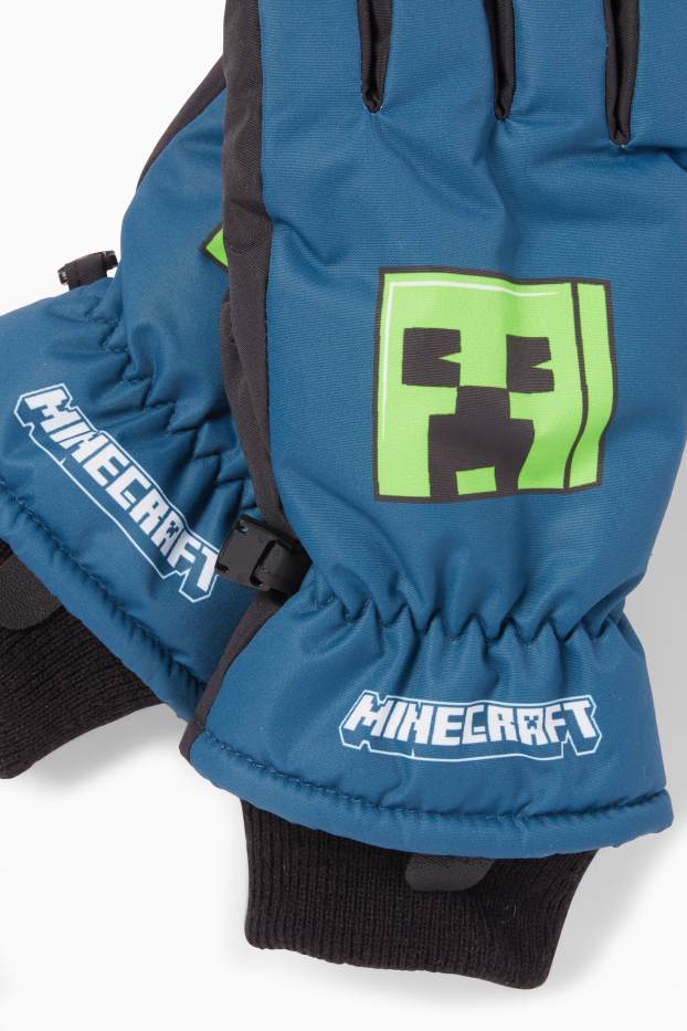 Copii - Băieți - Minecraft - mănuși - căptușite - albastru închis