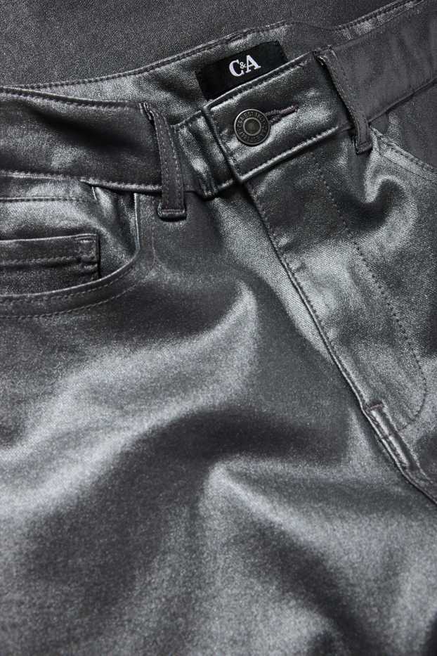 Femei - Pantaloni de stofă - talie înaltă - skinny fit - gri
