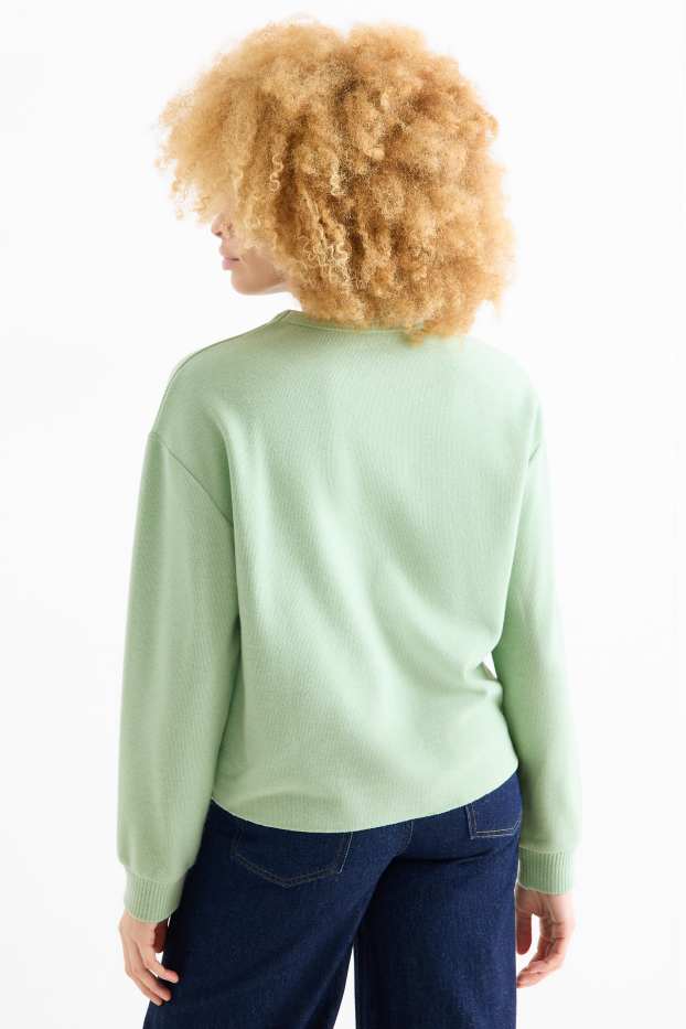 Femei - Bluză de molton - reiată - verde deschis