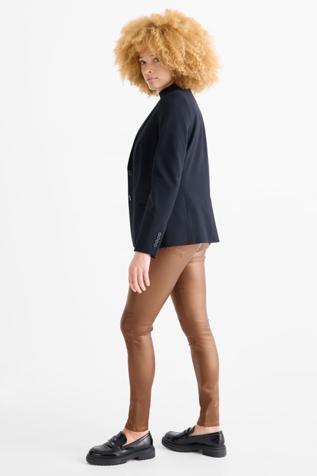 Femei - Pantaloni de stofă - talie înaltă - skinny fit - maro
