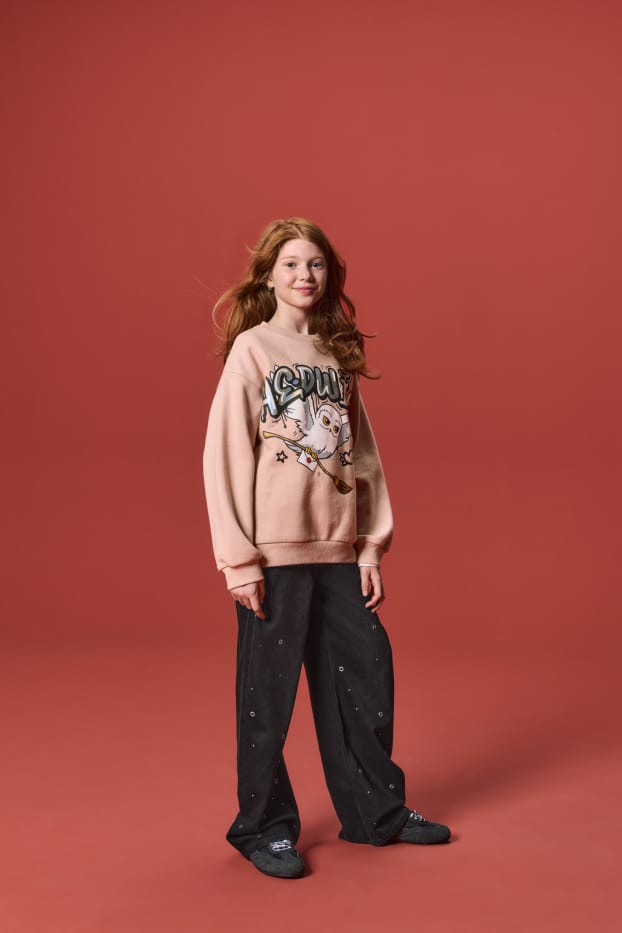 Copii - Fete - Wide leg jeans - denim-gri închis