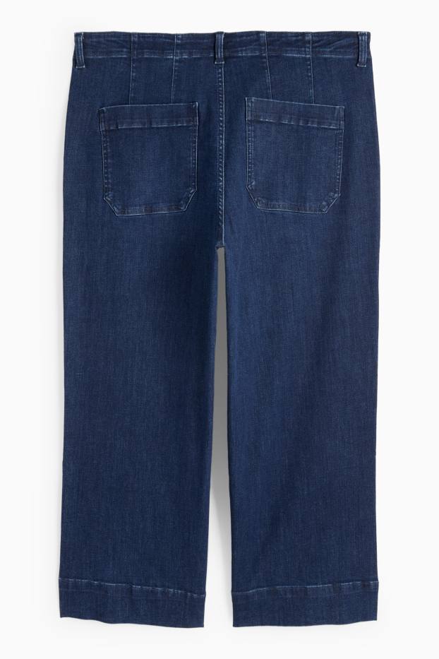 Femei - Wide leg jeans - talie înaltă - denim-albastru închis