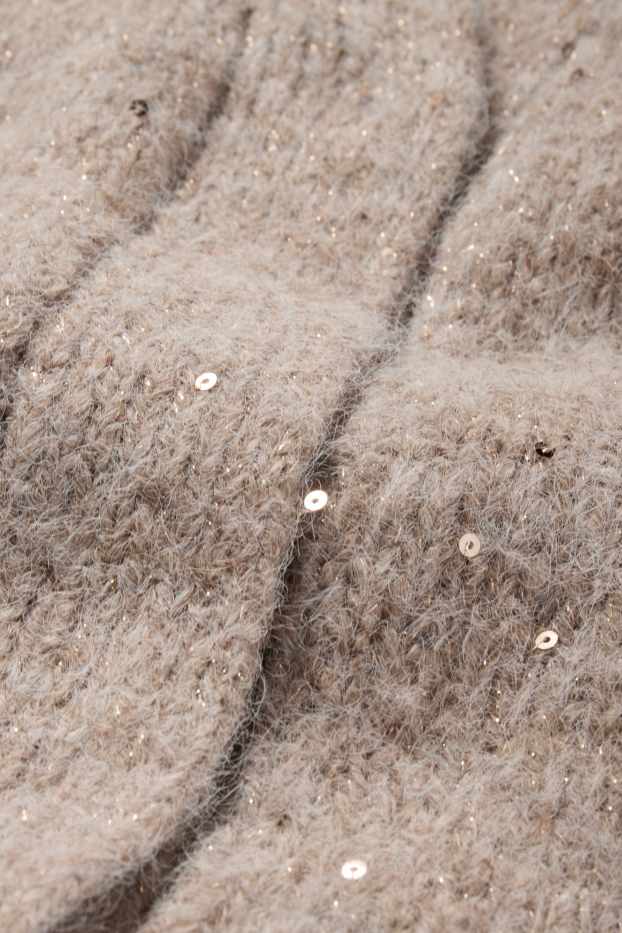 Femei - Cardigan tricotat - bej