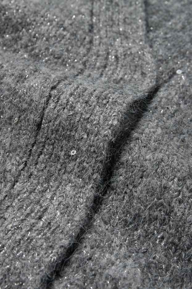 Femei - Cardigan tricotat - gri