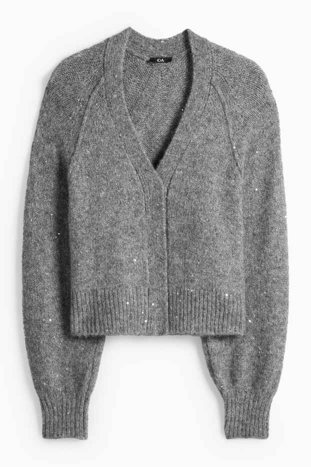Femei - Cardigan tricotat - gri